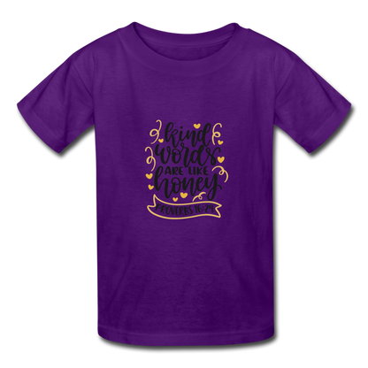 Proverbs 16:24 - Youth T-Shirt - purple