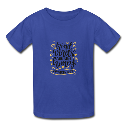 Proverbs 16:24 - Youth T-Shirt - royal blue
