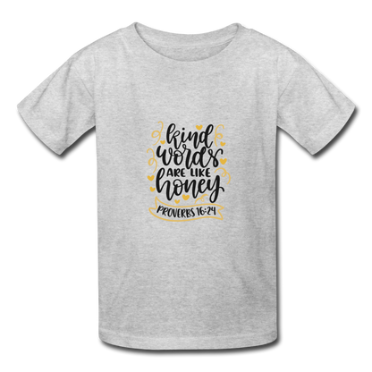 Proverbs 16:24 - Youth T-Shirt - heather gray