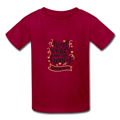 Proverbs 16:24 - Youth T-Shirt - dark red
