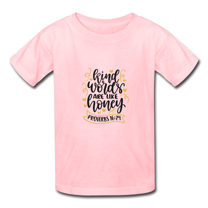 Proverbs 16:24 - Youth T-Shirt - pink
