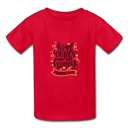 Proverbs 16:24 - Youth T-Shirt - red