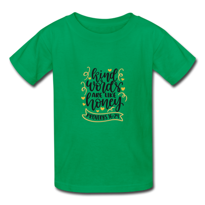 Proverbs 16:24 - Youth T-Shirt - kelly green