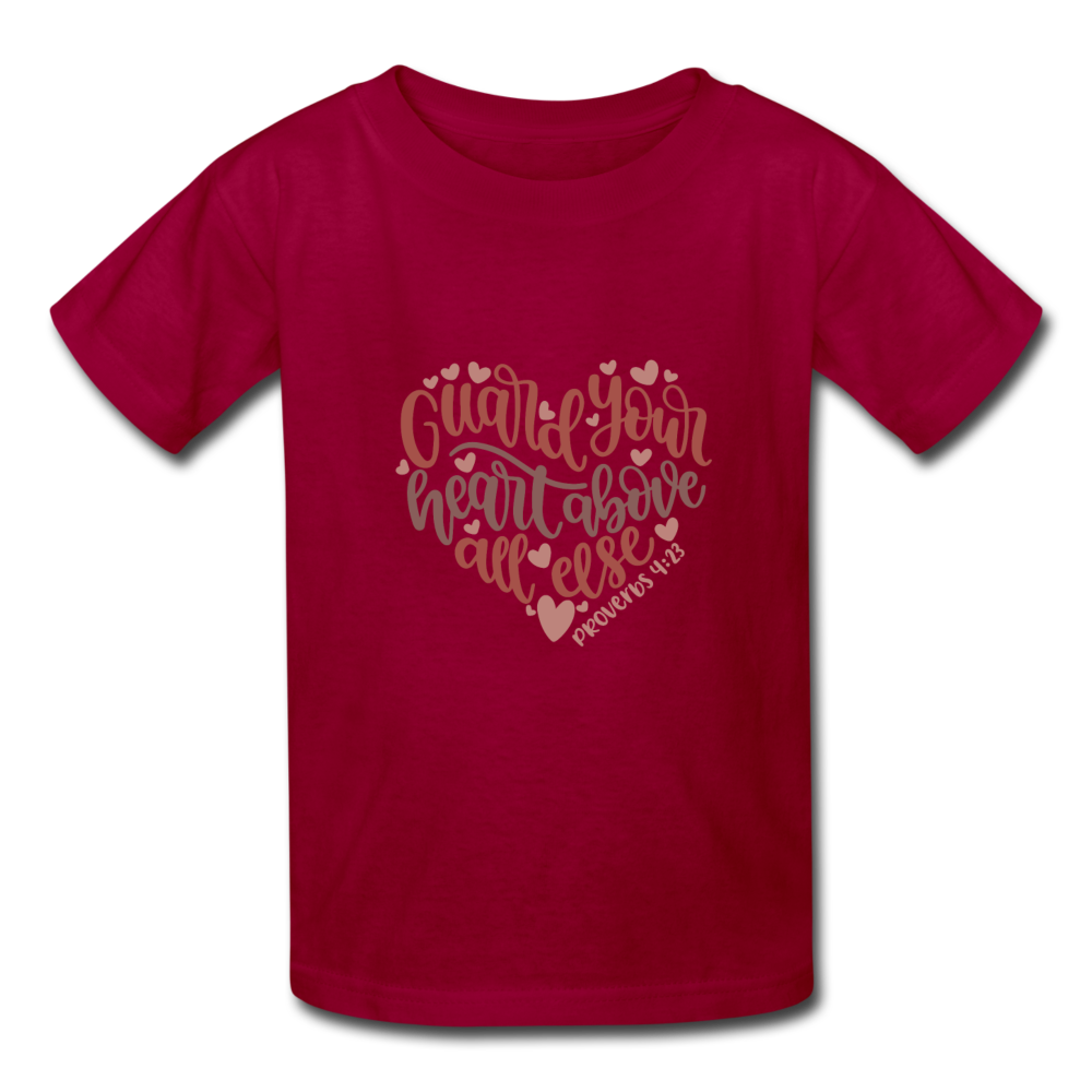 Proverbs 4:23 - Youth T-Shirt - dark red