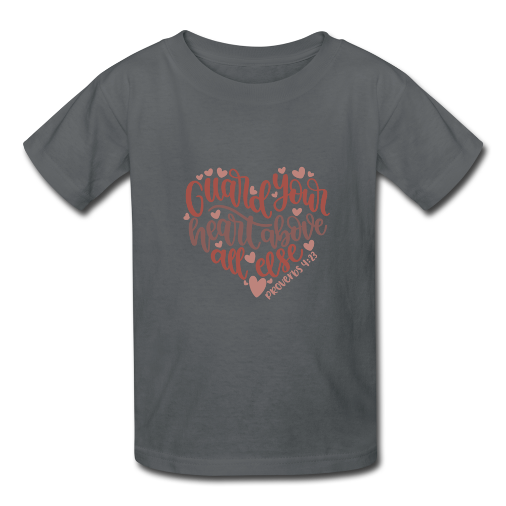 Proverbs 4:23 - Youth T-Shirt - charcoal