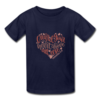 Proverbs 4:23 - Youth T-Shirt - navy