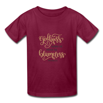 Proverbs 13:6 - Youth T-Shirt - burgundy