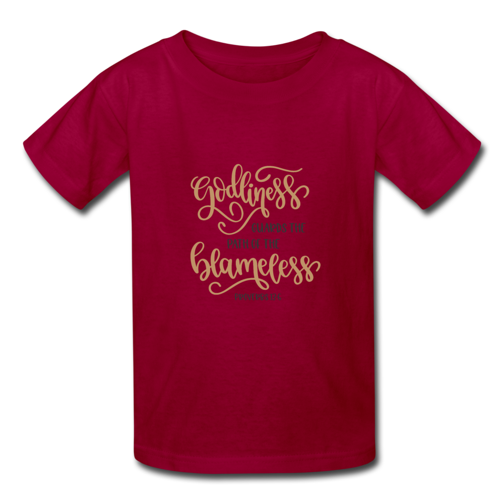 Proverbs 13:6 - Youth T-Shirt - dark red