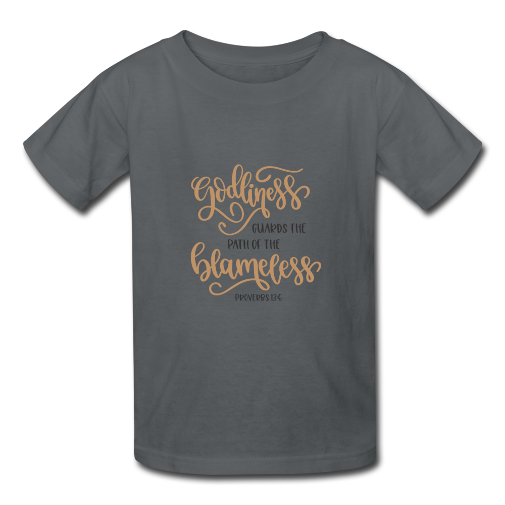 Proverbs 13:6 - Youth T-Shirt - charcoal