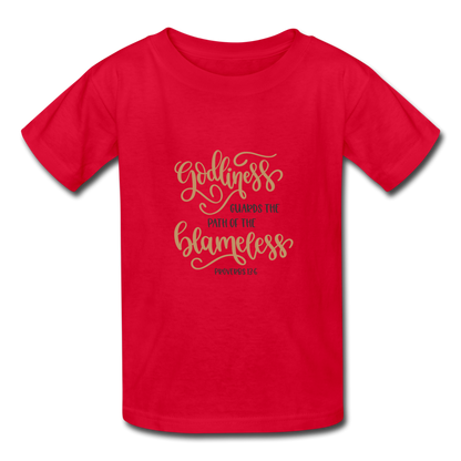 Proverbs 13:6 - Youth T-Shirt - red