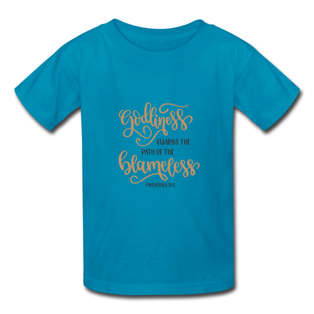 Proverbs 13:6 - Youth T-Shirt - turquoise