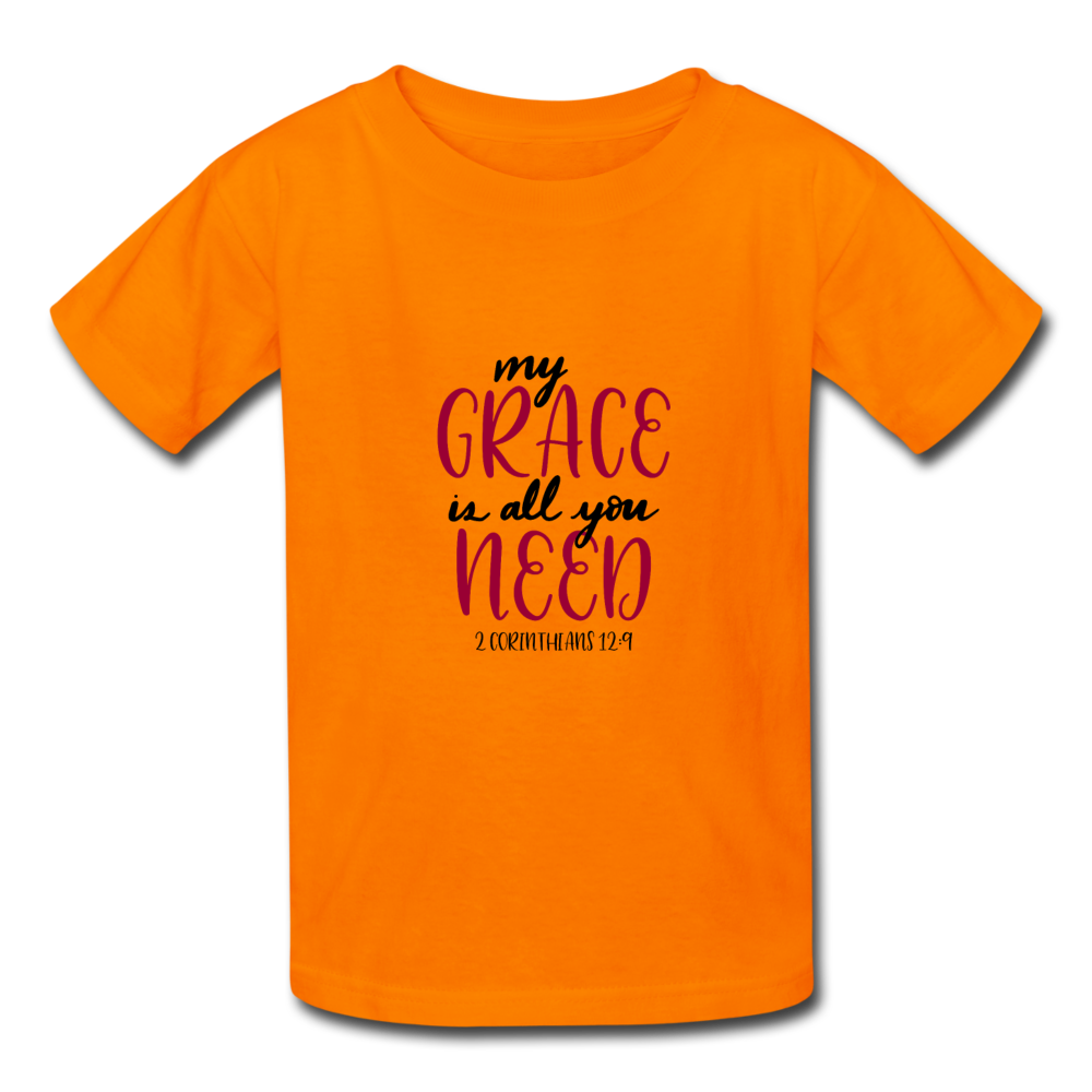 2 Corinthians 12:9 - Youth T-Shirt - orange