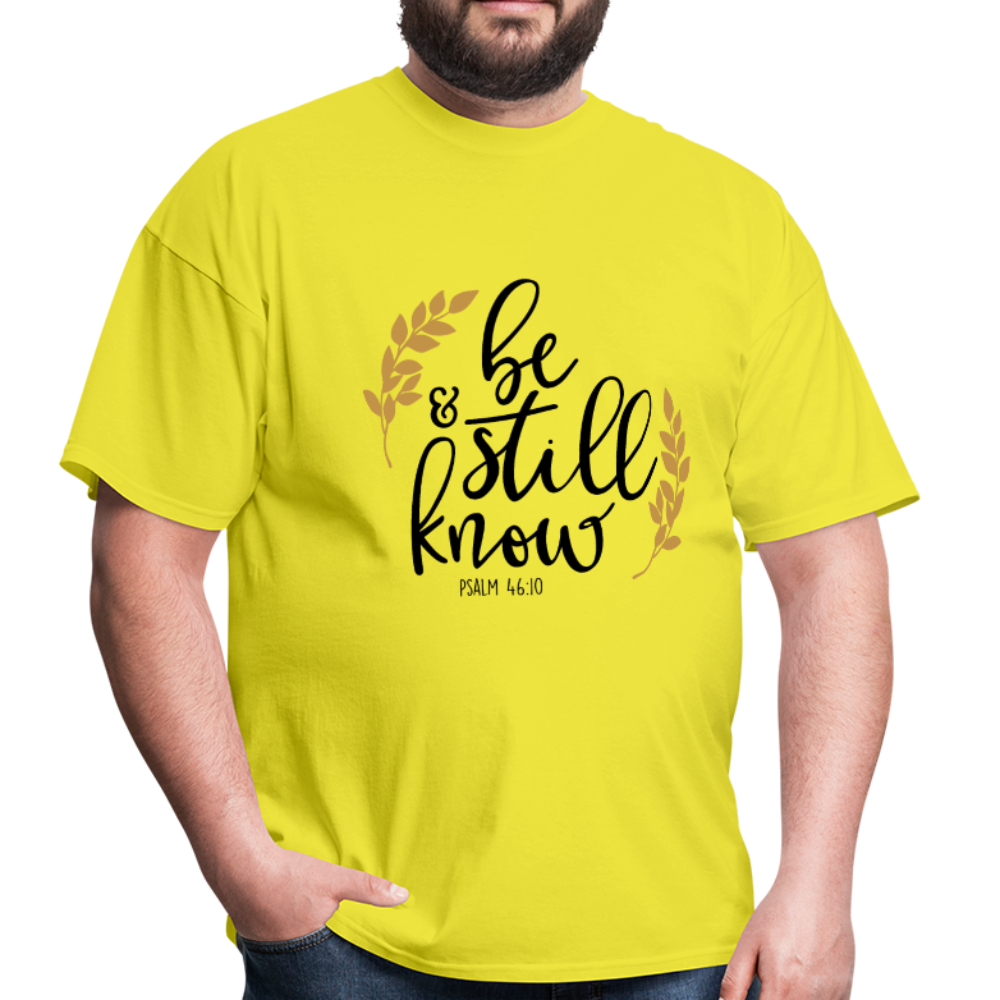 Psalm 46:10 - Men's T-Shirt - yellow