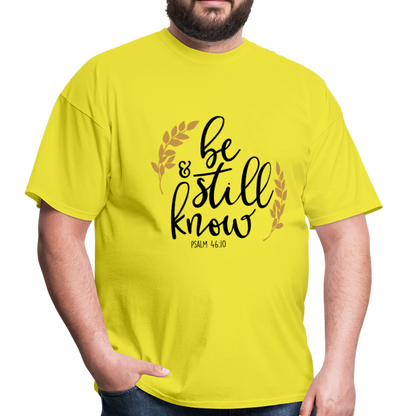 Psalm 46:10 - Men's T-Shirt - yellow