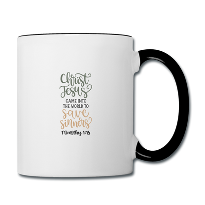 1 Timothy 1:15 - Contrast Coffee Mug - white/black