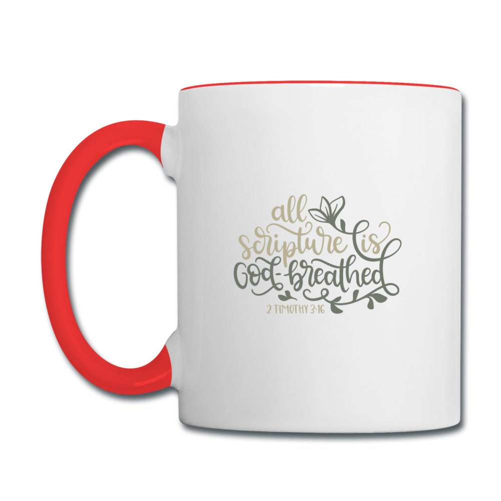 2 Timothy 3:16 - Contrast Coffee Mug - white/red
