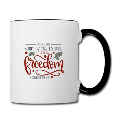 2 Corinthians 3:17 - Contrast Coffee Mug - white/black