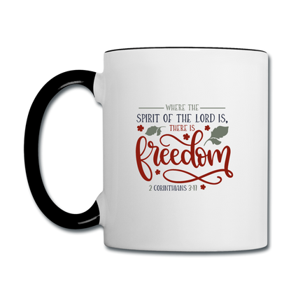 2 Corinthians 3:17 - Contrast Coffee Mug - white/black
