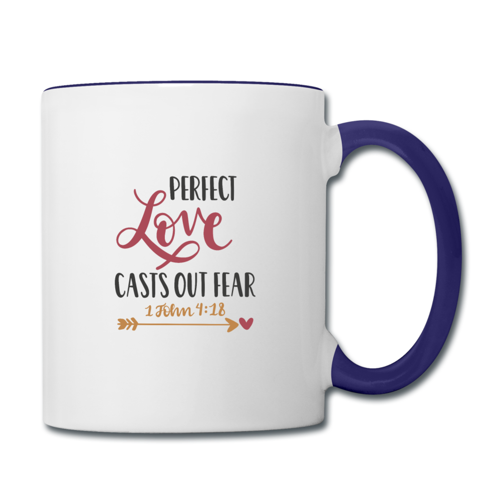 Perfect Love - Contrast Coffee Mug - white/cobalt blue