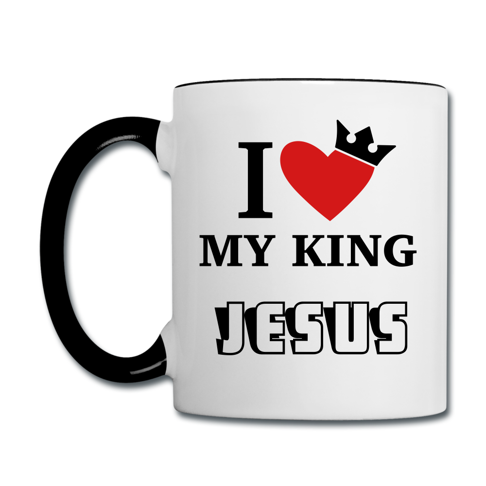 I Love My King Jesus - Contrast Coffee Mug - white/black