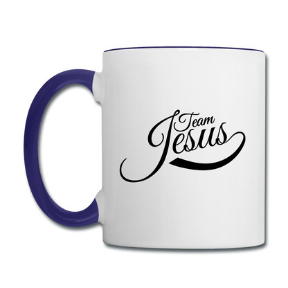 Team Jesus - Contrast Coffee Mug - white/cobalt blue