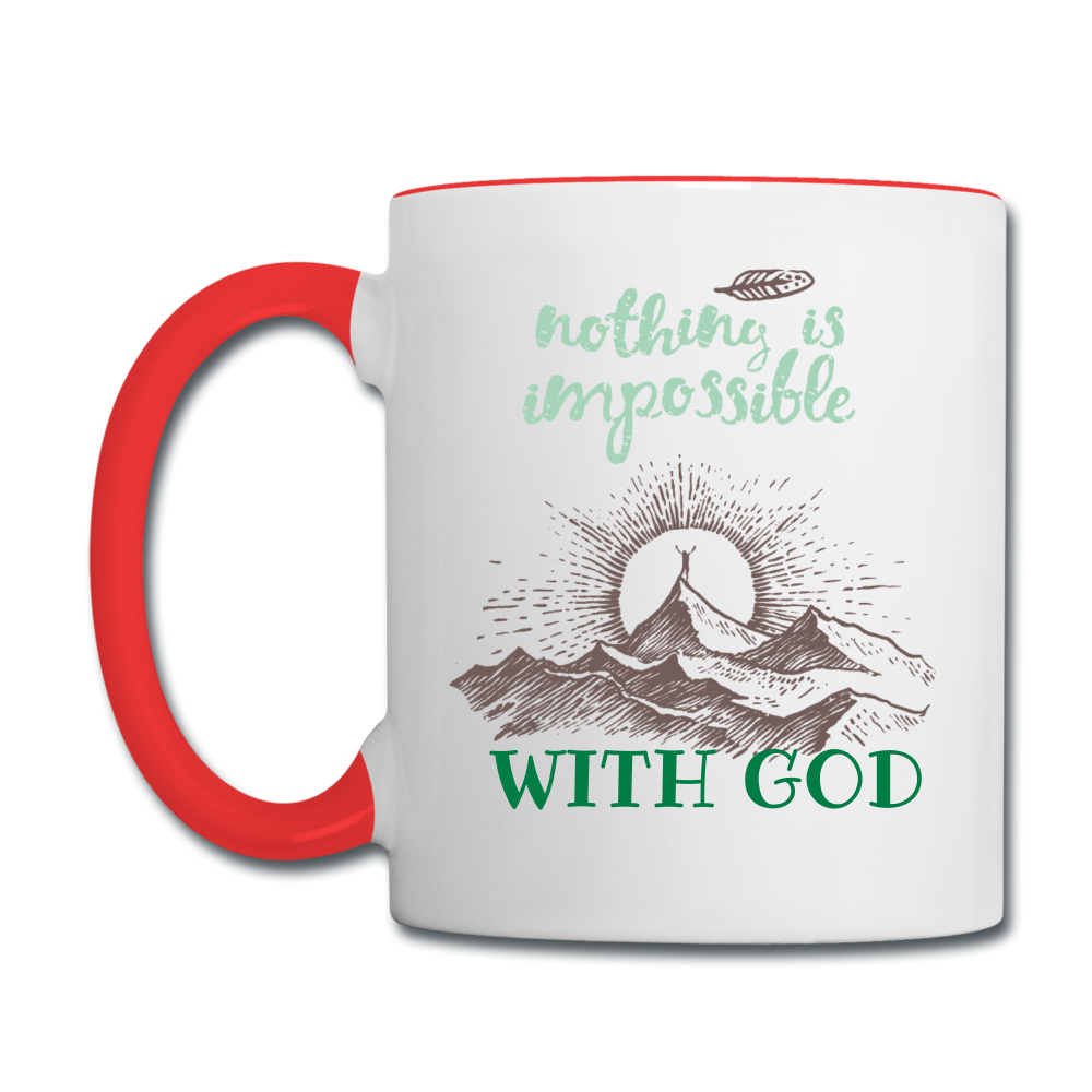 Nothing Is Impossible - Contrast Coffee Mug - white/red