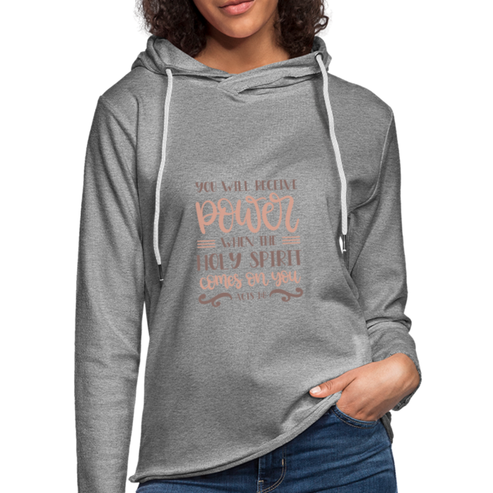 Acts 1:8 - Lightweight Terry Hoodie - heather gray
