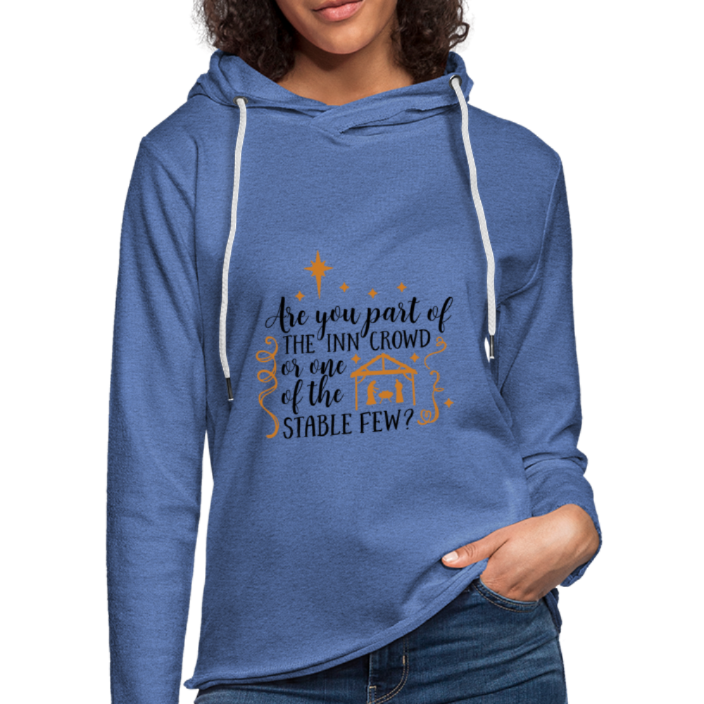 Are You Part Of The Inn Crowd - Lightweight Terry Hoodie - heather Blue