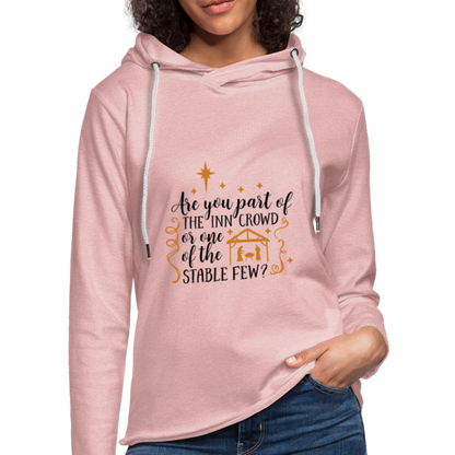Are You Part Of The Inn Crowd - Lightweight Terry Hoodie - cream heather pink