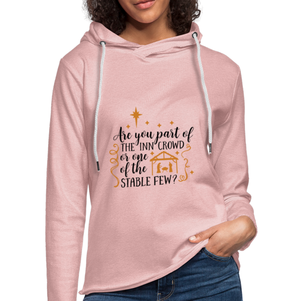 Are You Part Of The Inn Crowd - Lightweight Terry Hoodie - cream heather pink