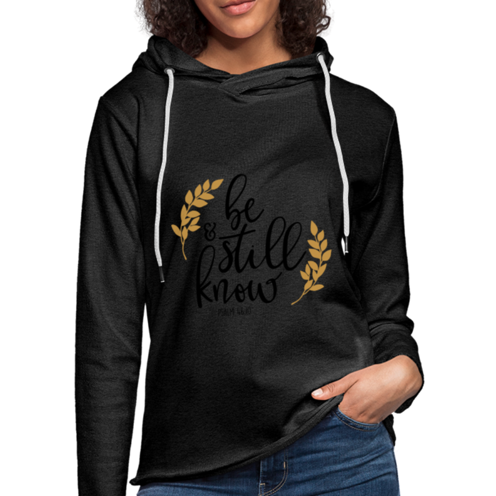 Be Still And Know - Lightweight Terry Hoodie - charcoal gray