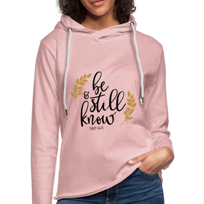 Be Still And Know - Lightweight Terry Hoodie - cream heather pink