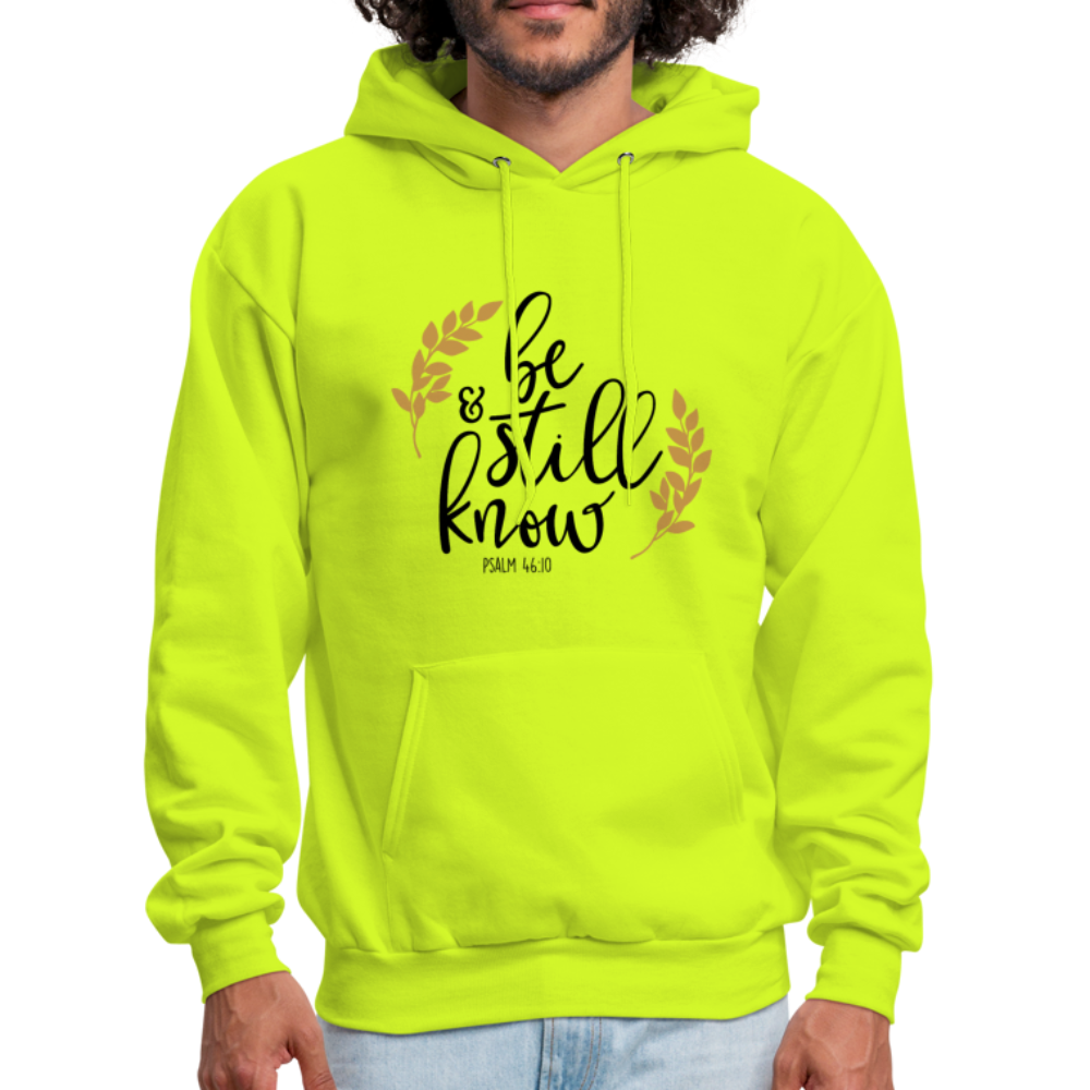 Be Still And Know - Men's Hoodie - safety green