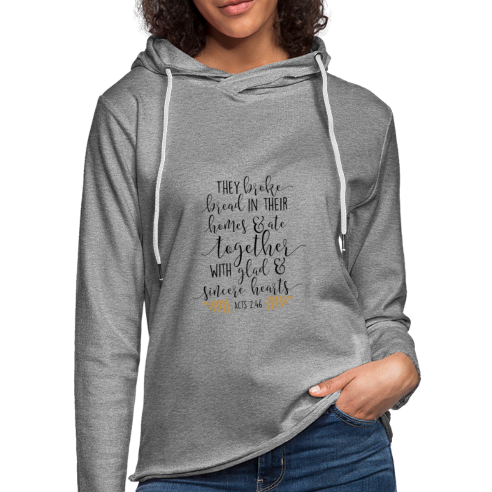 Acts 2:46 - Lightweight Terry Hoodie - heather gray