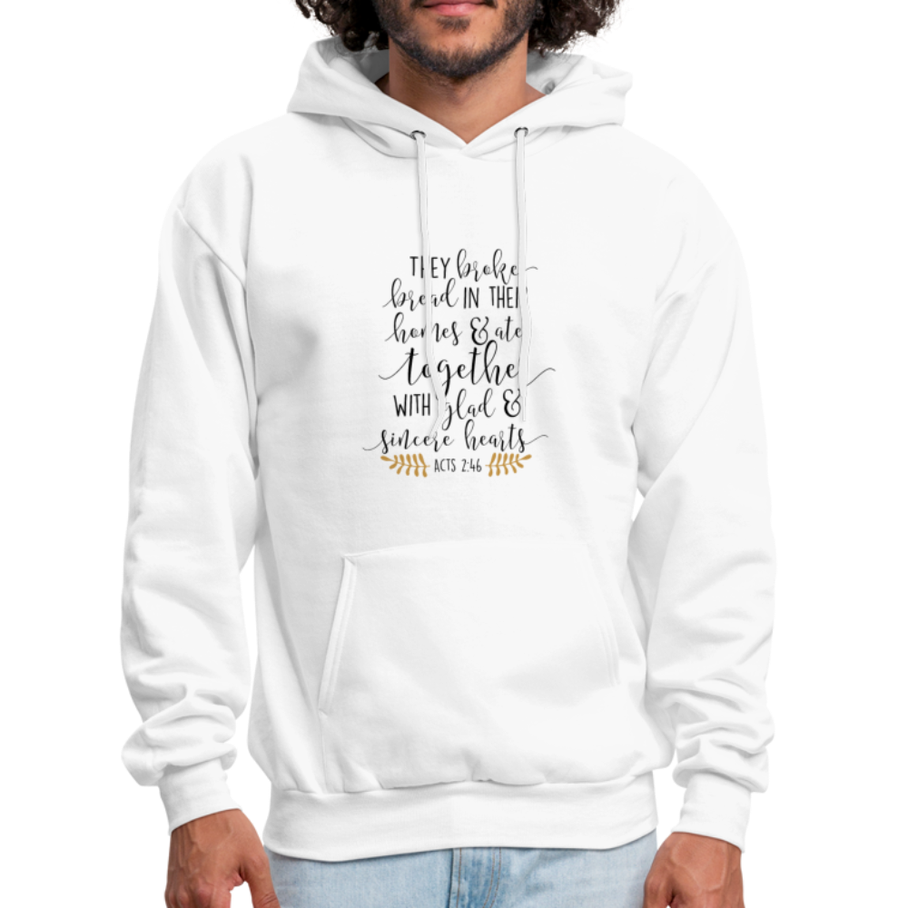 Acts 2:46 - Men's Hoodie - white