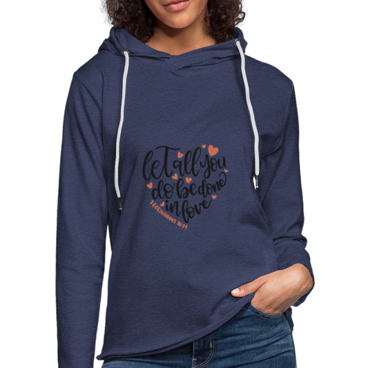Let All You Do - Lightweight Terry Hoodie - heather navy