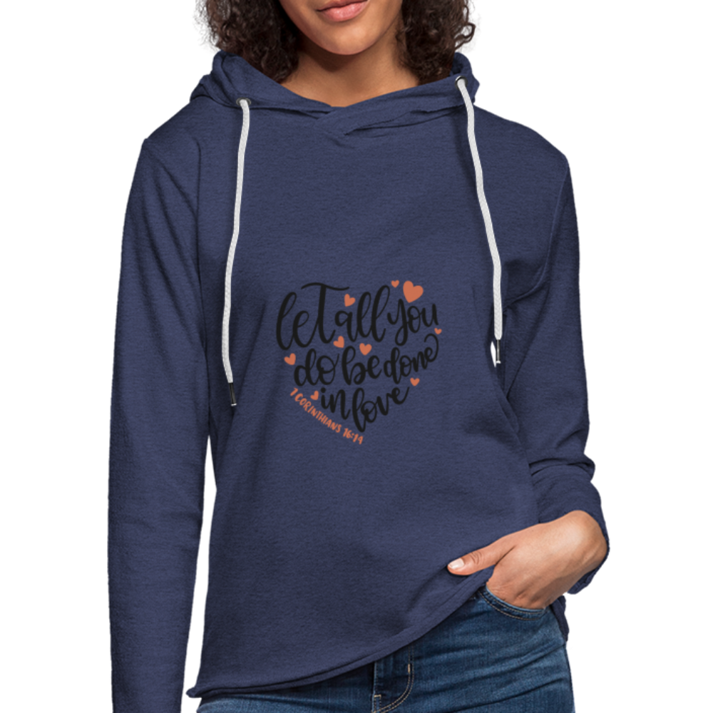 Let All You Do - Lightweight Terry Hoodie - heather navy