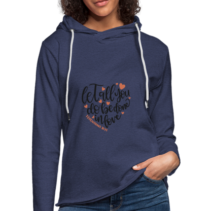 Let All You Do - Lightweight Terry Hoodie - heather navy