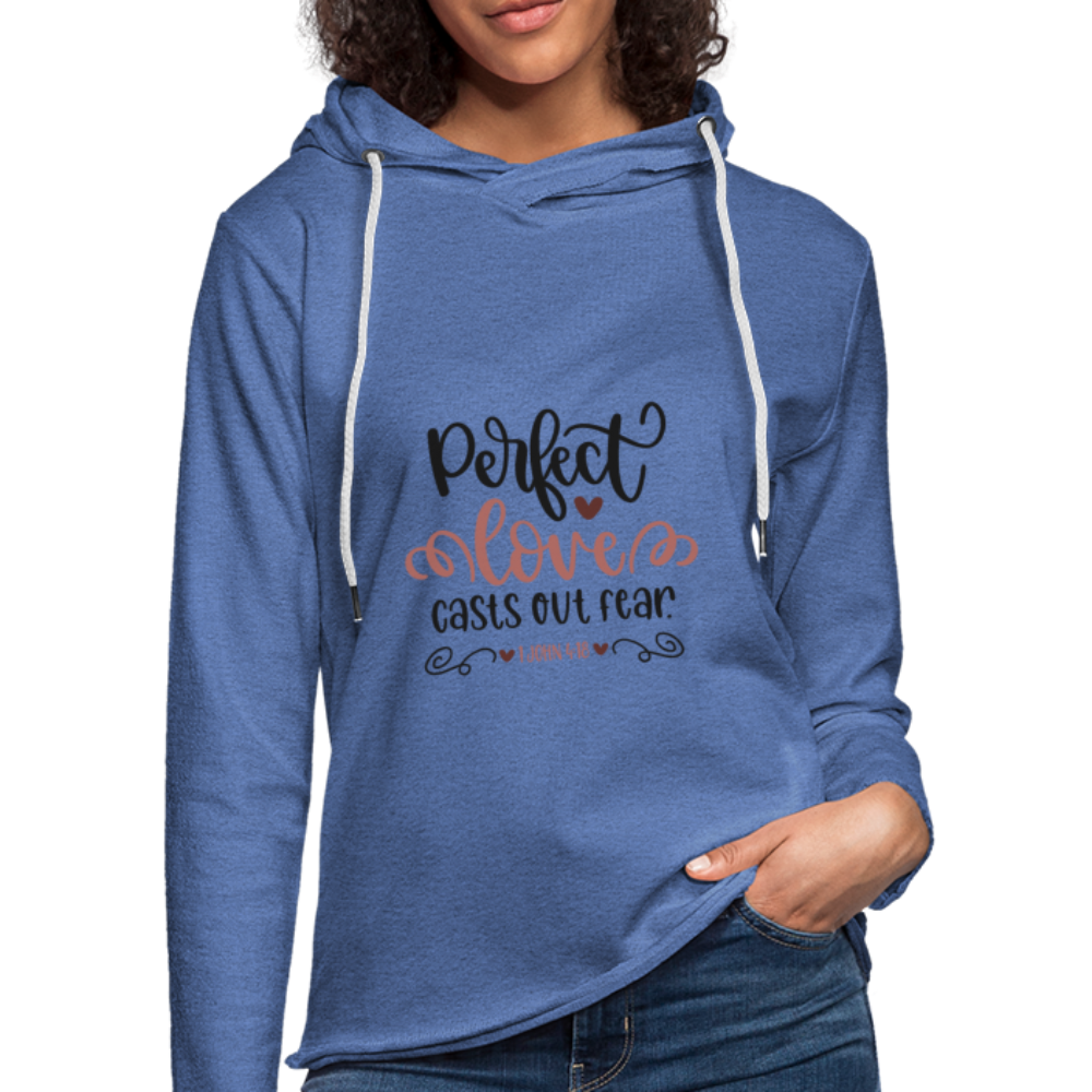 Perfect Love - Lightweight Terry Hoodie - heather Blue