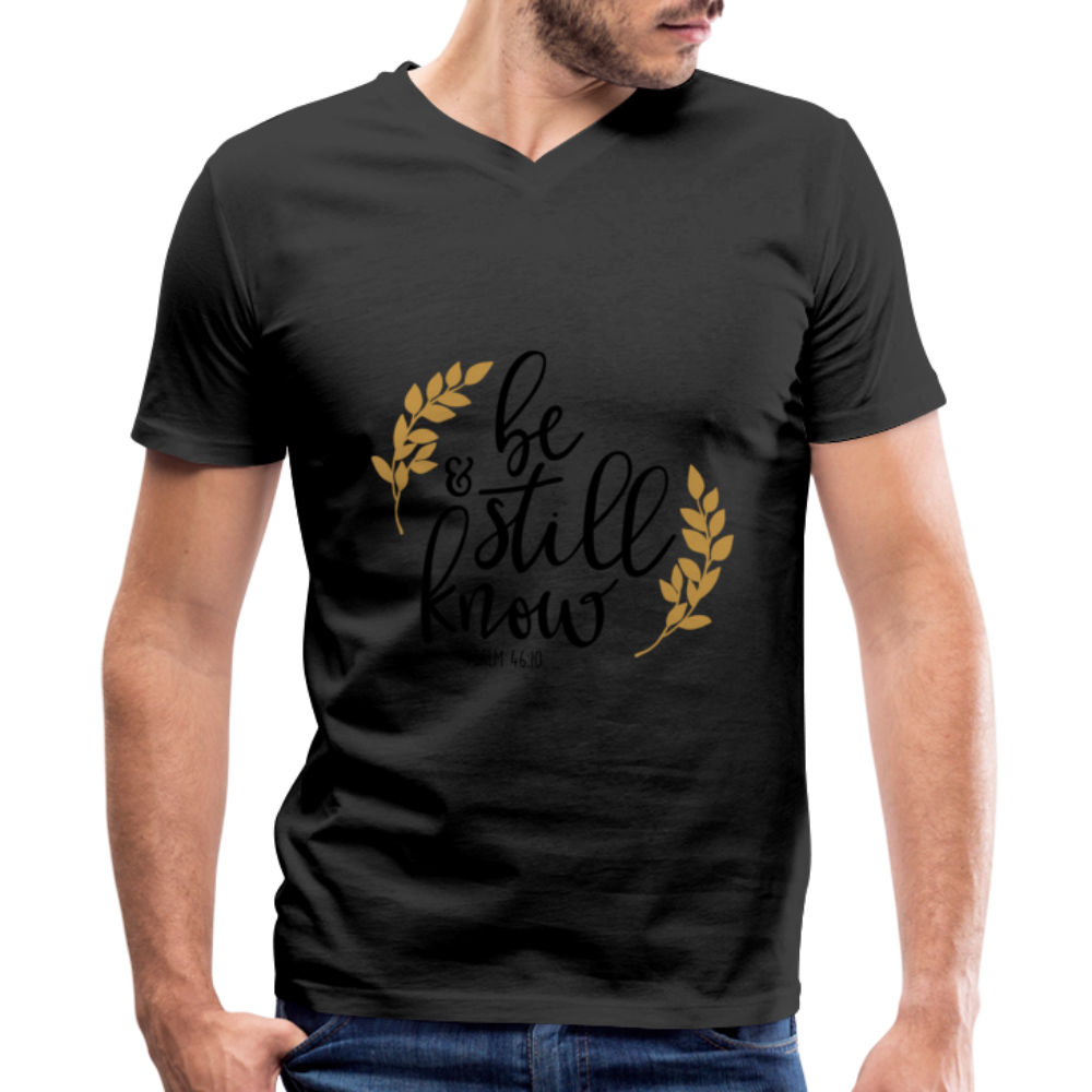 Psalm 46:10 - Men's V-Neck T-Shirt by Canvas - black